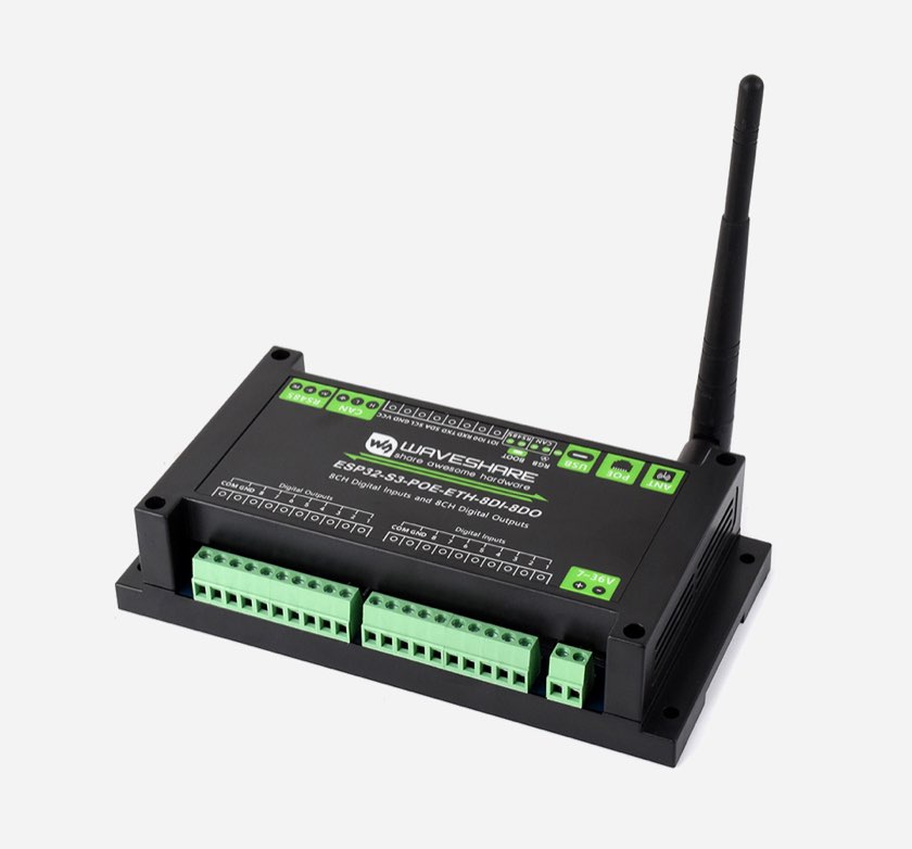 Waveshare ESP32-S3-POE-ETH-8DI-8DO